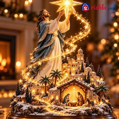 ⭐✨ Bethlehem Star of Hope™ – Jesus Holding the Guiding Star Illuminated Christmas Nativity Scene