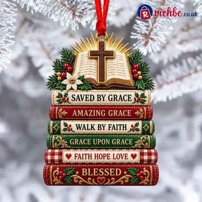 ✝️ Bible Faith Christmas Acrylic Ornament Collection - ✝️ Saved by Grace