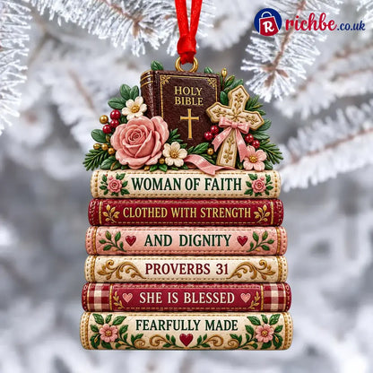 ✝️ Bible Faith Christmas Acrylic Ornament Collection - 🌹 Woman of Faith