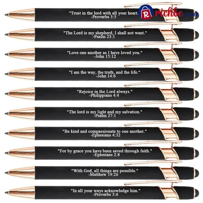 Bible Verse Ballpoint Pen Set (10PCS) - Black