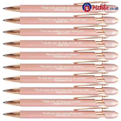 Bible Verse Ballpoint Pen Set (10PCS) - Rose Gold