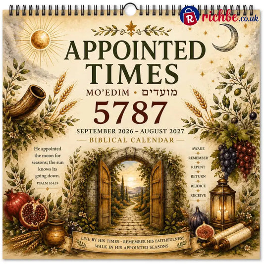 📅Biblical Hebrew Calendar 5787 | 2026-2027 Appointed Times Wall Calendar | Feast Days Hebrew Dates and Shabbat