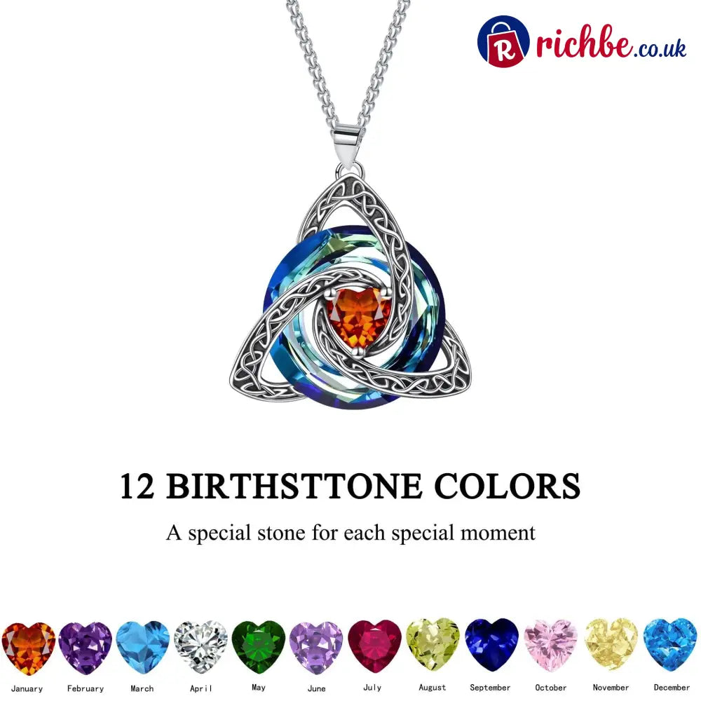 Birthstone Celtic Trinity Knot Necklace ✨