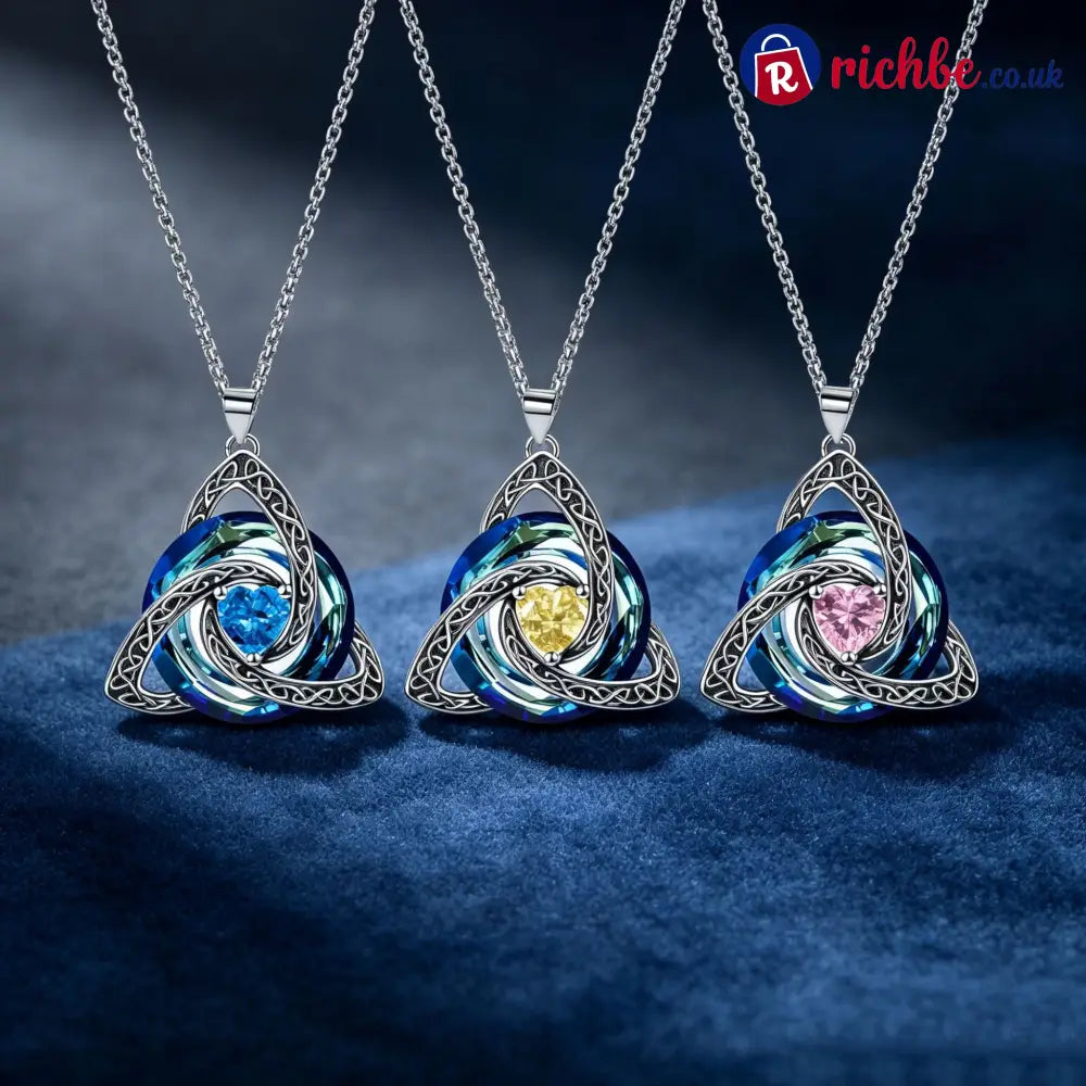 ✨ Birthstone Celtic Trinity Knot Necklace