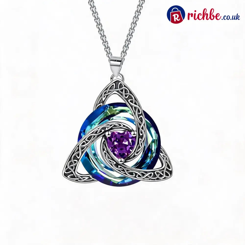 Birthstone Celtic Trinity Knot Necklace ✨ - February