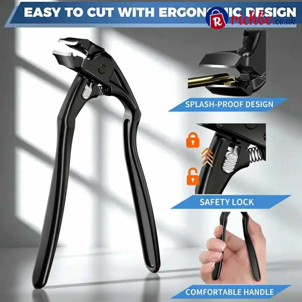 ✂️ Black Curved Nail Clipper – Ergonomic & Easy for Seniors 🖤