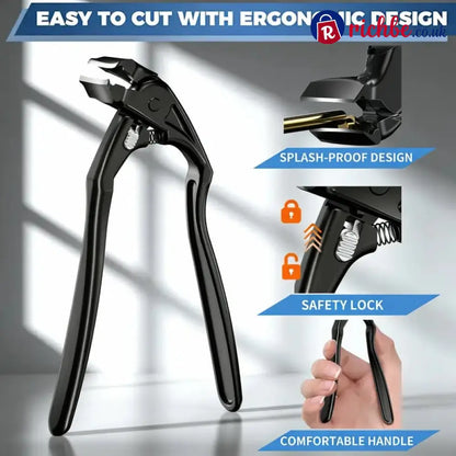 ✂️ Black Curved Nail Clipper – Ergonomic & Easy for Seniors 🖤