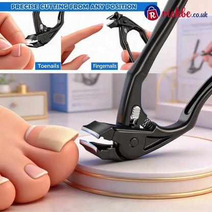 ✂️ Black Curved Nail Clipper – Ergonomic & Easy for Seniors 🖤