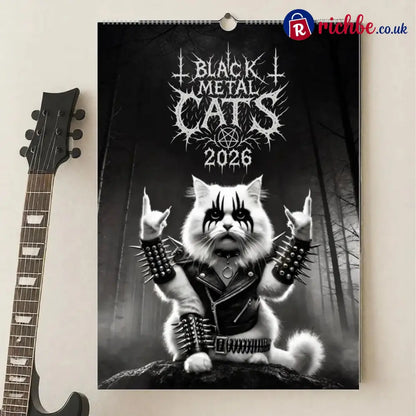 Black Metal Cats 2026 - Wall Calendar 2026