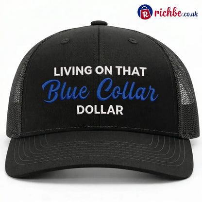 🛠️🧢Blue Collar Dollar Trucker Hat – Proud Workwear Cap - Black / Buy 1