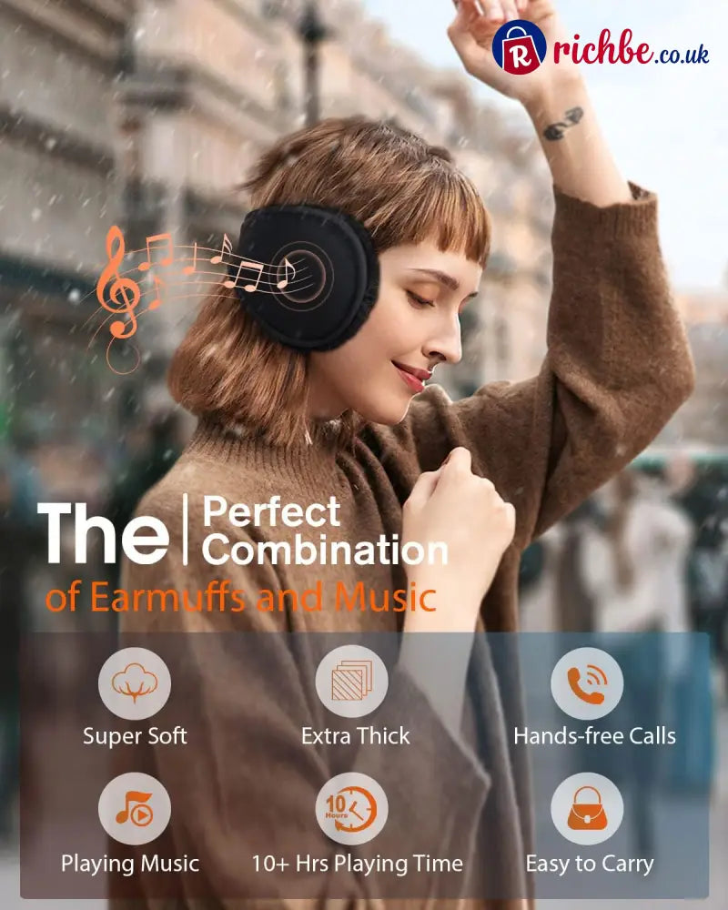 Bluetooth Headphones Earmuffs ✨Built-in HD Speakers and Microphone for Biking Running