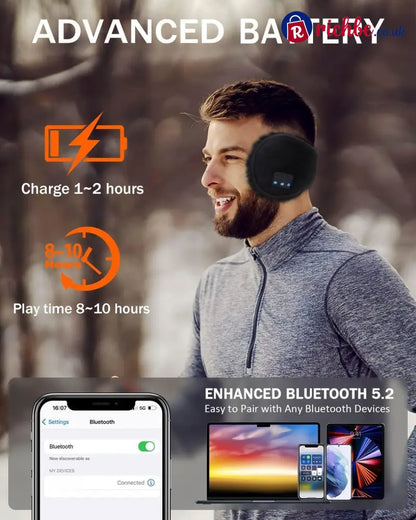 Bluetooth Headphones Earmuffs ✨Built-in HD Speakers and Microphone for Biking Running