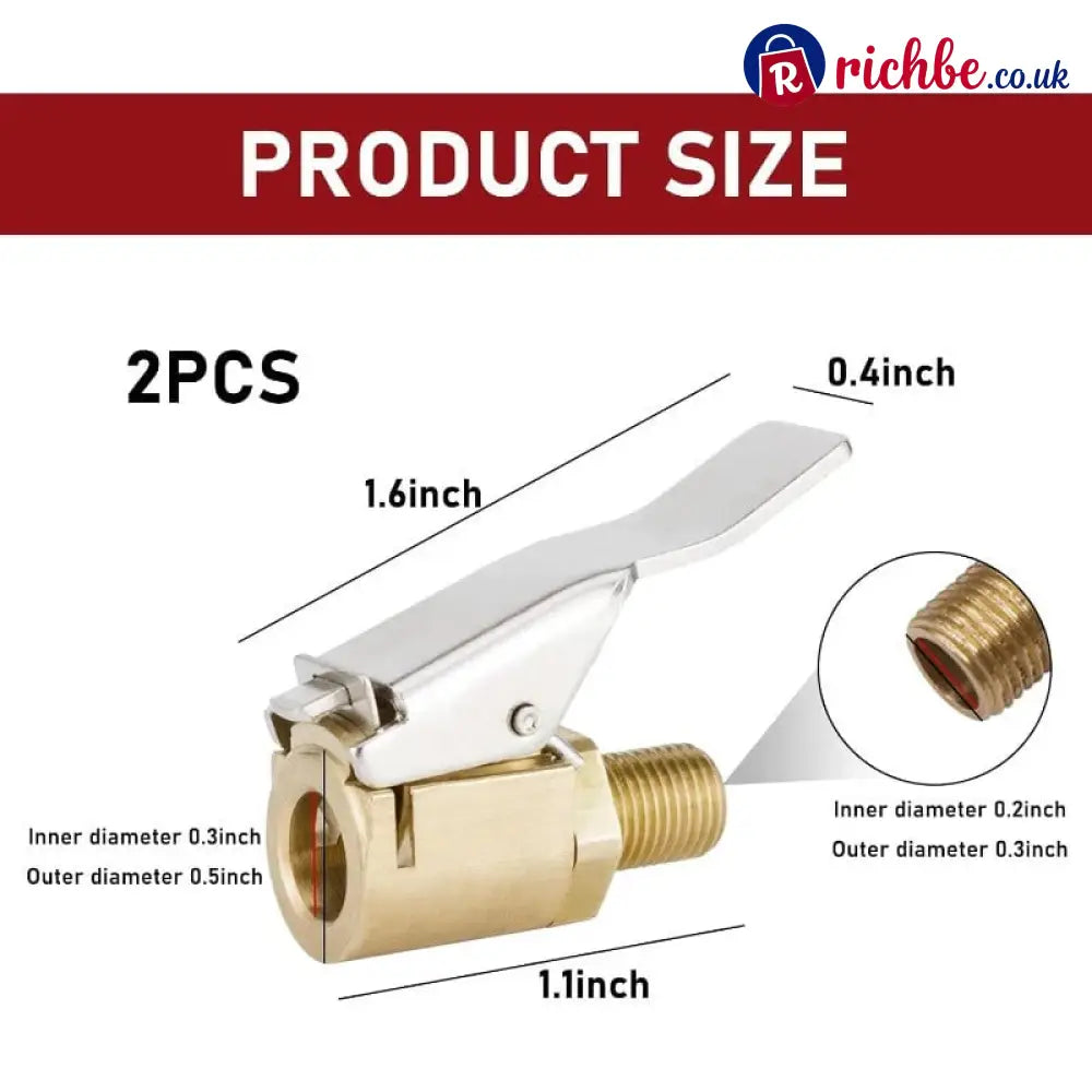 🔧Brass Tire Air Chuck(2pcs) - Threaded Style / Buy 1 Get 1 Free(2 Pcs)