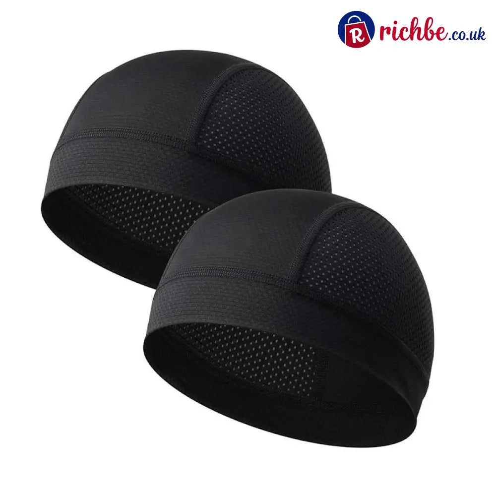 🧢 Breathable Skull Cap | Lightweight Sweat-Wicking Head Wrap - 2 Black / Buy 1 Get 1 Free