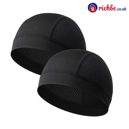 🧢 Breathable Skull Cap | Lightweight Sweat-Wicking Head Wrap - 2 Black / Buy 1 Get 1 Free