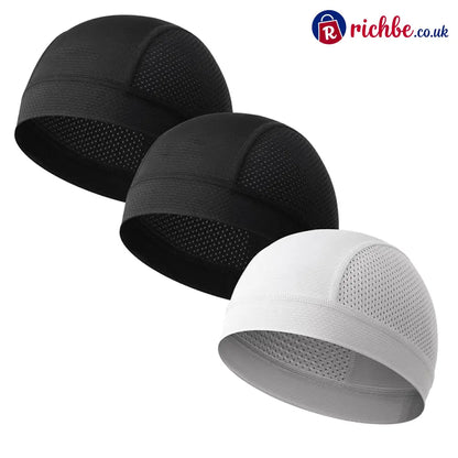 🧢 Breathable Skull Cap | Lightweight Sweat-Wicking Head Wrap - 2 Black & 2 White / Buy 1 Get 1 Free
