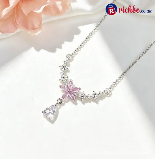 🌸🌟Bridgerton Inspired Floral Necklace - Pink