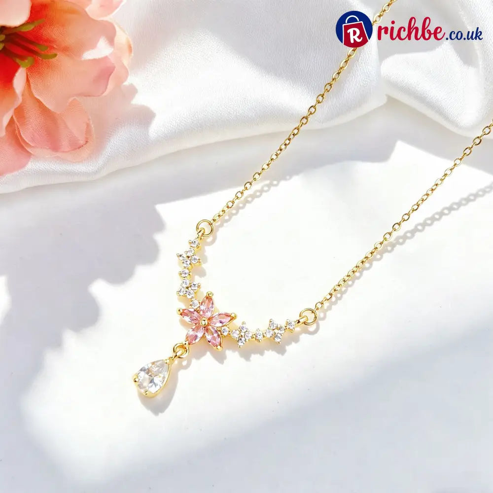 🌸🌟Bridgerton Inspired Floral Necklace - Rose Gold