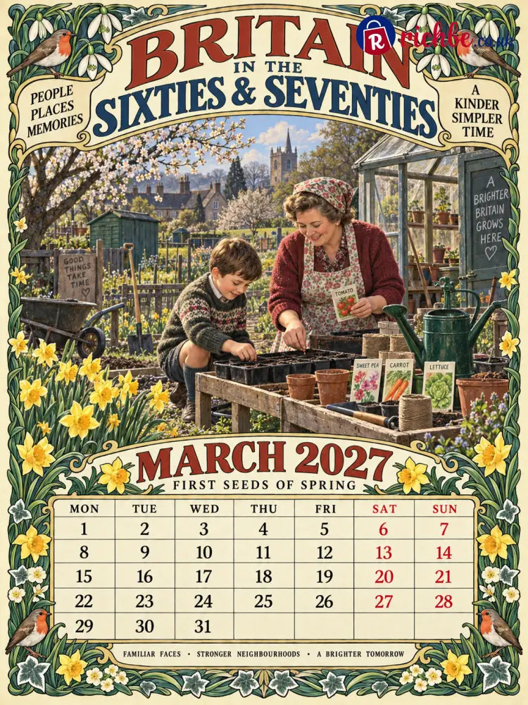 Britain in the Sixties & Seventies – 2027 Wall Calendar,, A Year of Familiar Places Family Moments & Favourite Memories