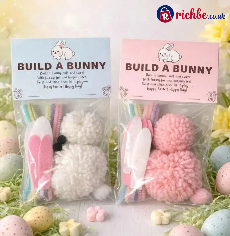 Build a Bunny Easter Craft Kit for Kids - Pink