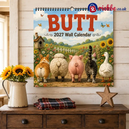 🍑🐾 BUTT Seriously… 2027 Funny Animal Wall Calendar - A - default