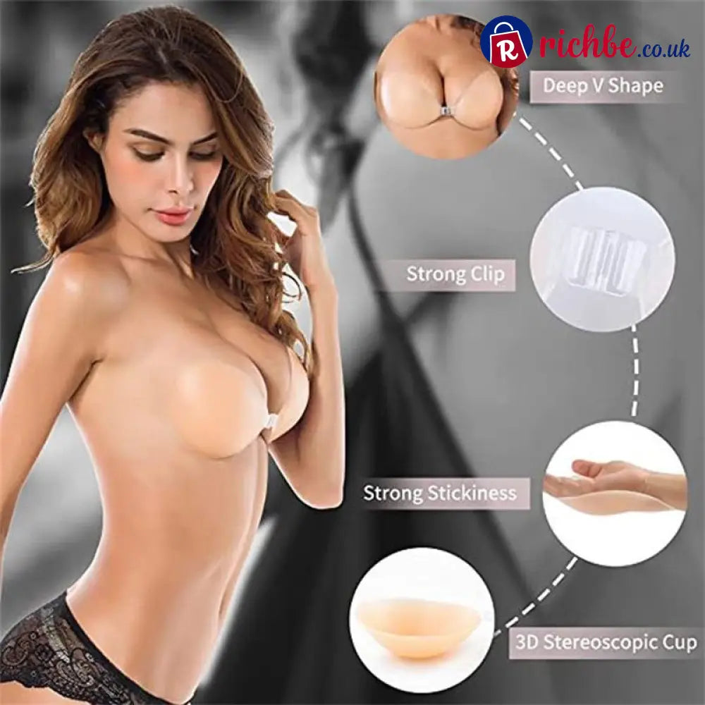 💗BUY 1 GET 1 FREE - 2 PAIRS -🎁Adhesive Push-up Bra - Nude (1 Pair) A - Women-Underwear
