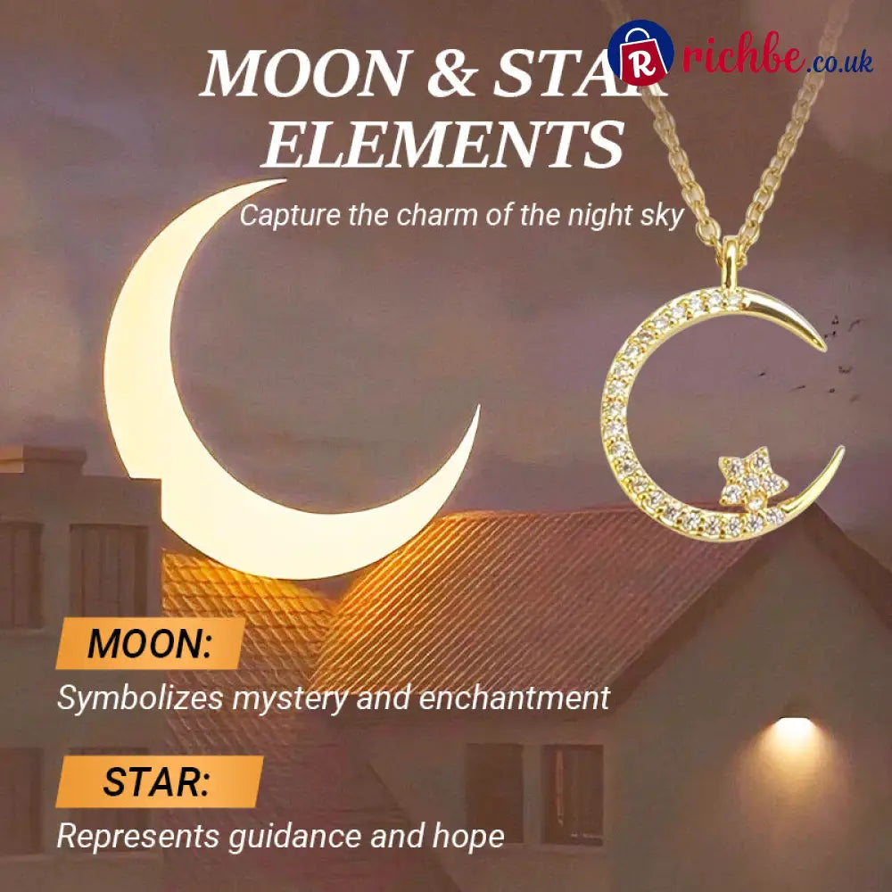 🎁 BUY 1 GET 1 FREE! 🌙✨ Bright Night: Moon Star Necklace – Glow-in-the-Dark Elegance with Celestial Charm 💫🌌 - 🌟Gold