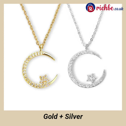 🎁 BUY 1 GET 1 FREE! 🌙✨ Bright Night: Moon Star Necklace – Glow-in-the-Dark Elegance with Celestial Charm 💫🌌 - 🌟Gold