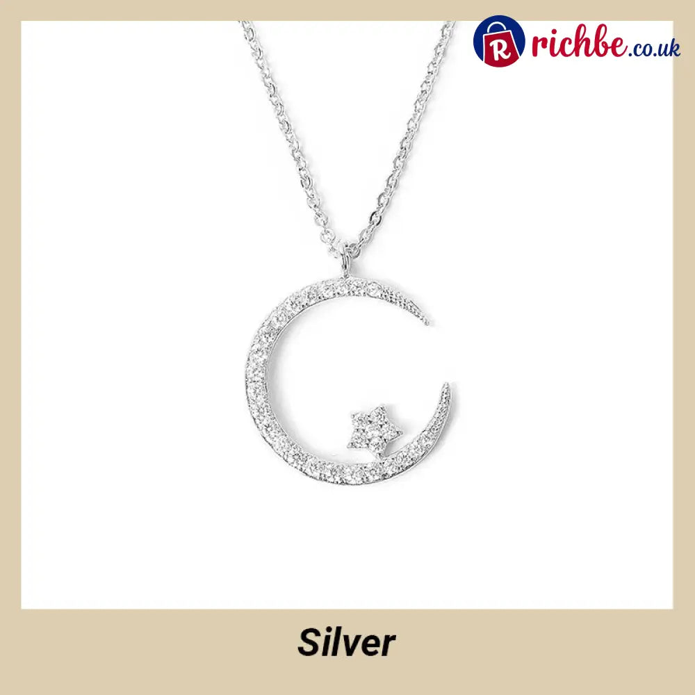 🎁 BUY 1 GET 1 FREE! 🌙✨ Bright Night: Moon Star Necklace – Glow-in-the-Dark Elegance with Celestial Charm 💫🌌 - 🌟Silver
