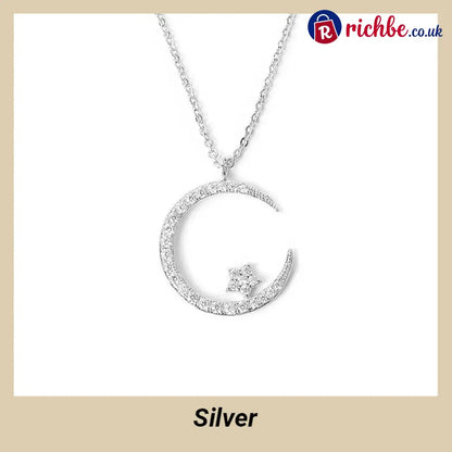 🎁 BUY 1 GET 1 FREE! 🌙✨ Bright Night: Moon Star Necklace – Glow-in-the-Dark Elegance with Celestial Charm 💫🌌 - 🌟Silver