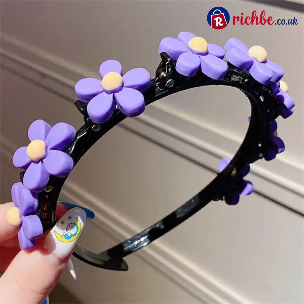 🌺Buy 1 Get 1 Free🌺Children’s Cute Braided Hairpin - Buy 1 Get 1 Free / 2# Purple flowers - Hot Sale