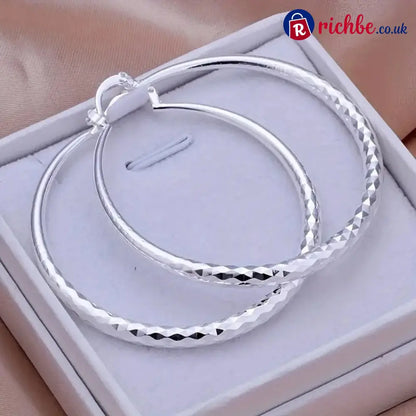 🎉BUY 1 GET 1 FREE🎁Diamond-Cut Hoop Earrings for Women – Elegant Sparkling 💎 - Clothing & Accessories