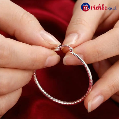 🎉BUY 1 GET 1 FREE🎁Diamond-Cut Hoop Earrings for Women – Elegant Sparkling 💎 - Clothing & Accessories