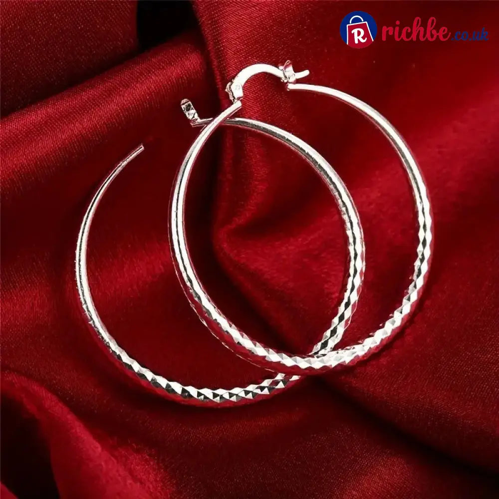 🎉BUY 1 GET 1 FREE🎁Diamond-Cut Hoop Earrings for Women – Elegant Sparkling 💎 - Clothing & Accessories