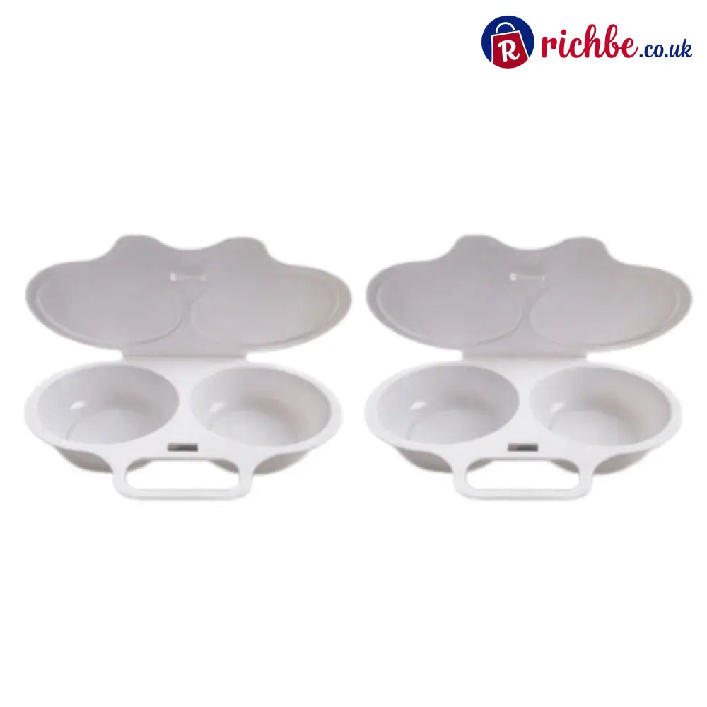 🍳 BUY 1 GET 1 FREE! ✨ Dual Cavity Microwave Egg Poacher – Quick Oil-Free Cooking, Food-Grade PP & Versatile Kitchen Essential 💫