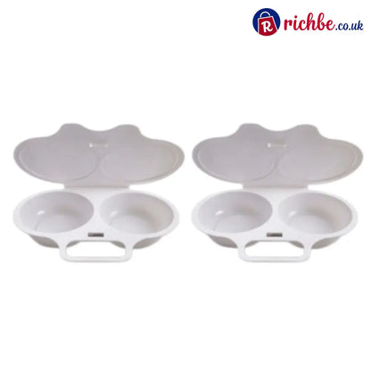 🍳 BUY 1 GET 1 FREE! ✨ Dual Cavity Microwave Egg Poacher – Quick Oil-Free Cooking, Food-Grade PP & Versatile Kitchen Essential 💫