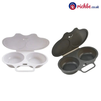 🍳 BUY 1 GET 1 FREE! ✨ Dual Cavity Microwave Egg Poacher – Quick Oil-Free Cooking, Food-Grade PP & Versatile Kitchen Essential 💫
