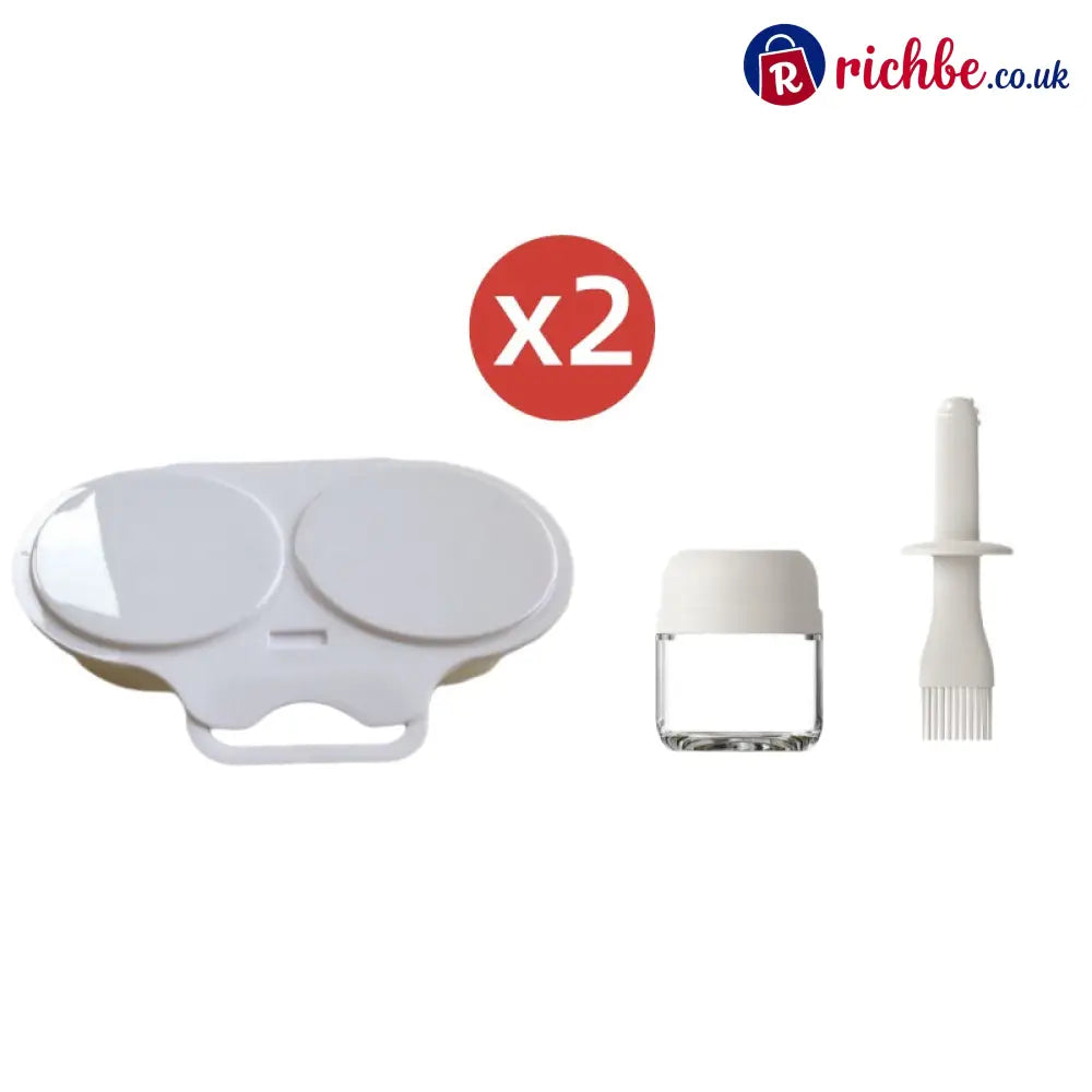 🍳 BUY 1 GET 1 FREE! ✨ Dual Cavity Microwave Egg Poacher – Quick Oil-Free Cooking, Food-Grade PP & Versatile Kitchen Essential 💫