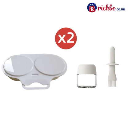🍳 BUY 1 GET 1 FREE! ✨ Dual Cavity Microwave Egg Poacher – Quick Oil-Free Cooking, Food-Grade PP & Versatile Kitchen Essential 💫