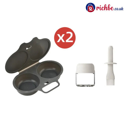🍳 BUY 1 GET 1 FREE! ✨ Dual Cavity Microwave Egg Poacher – Quick Oil-Free Cooking, Food-Grade PP & Versatile Kitchen Essential 💫