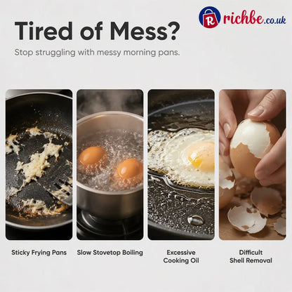 🍳 BUY 1 GET 1 FREE! ✨ Dual Cavity Microwave Egg Poacher – Quick Oil-Free Cooking, Food-Grade PP & Versatile Kitchen Essential 💫