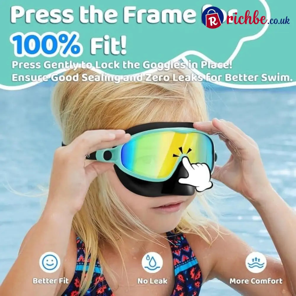 🏊‍♀️Buy 1 Get 1 Free🏊‍♀️-HD children’s large frame waterproof and anti-fog swimming goggles