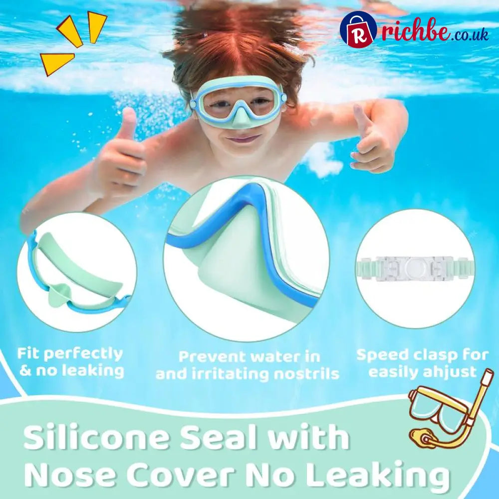 🏊‍♀️Buy 1 Get 1 Free🏊‍♀️-HD children’s large frame waterproof and anti-fog swimming goggles