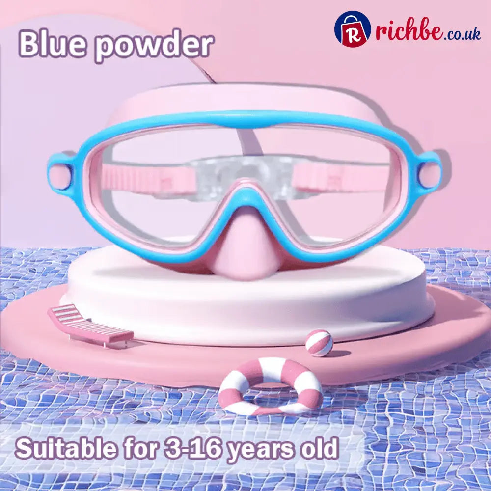🏊‍♀️Buy 1 Get 1 Free🏊‍♀️-HD children’s large frame waterproof and anti-fog swimming goggles - Blue-Pink / Black-Green