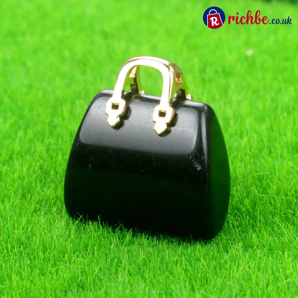 🌸Buy 1 Get Free 1 🌸Miniature Elegant Stone Handbag Ornament - Black（2PCS） / 30 × 25 × 12mm (1.18 × 0.98 × 0.47 inches)