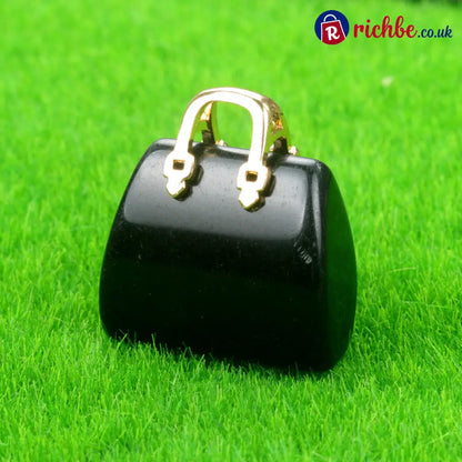 🌸Buy 1 Get Free 1 🌸Miniature Elegant Stone Handbag Ornament - Black（2PCS） / 30 × 25 × 12mm (1.18 × 0.98 × 0.47 inches)