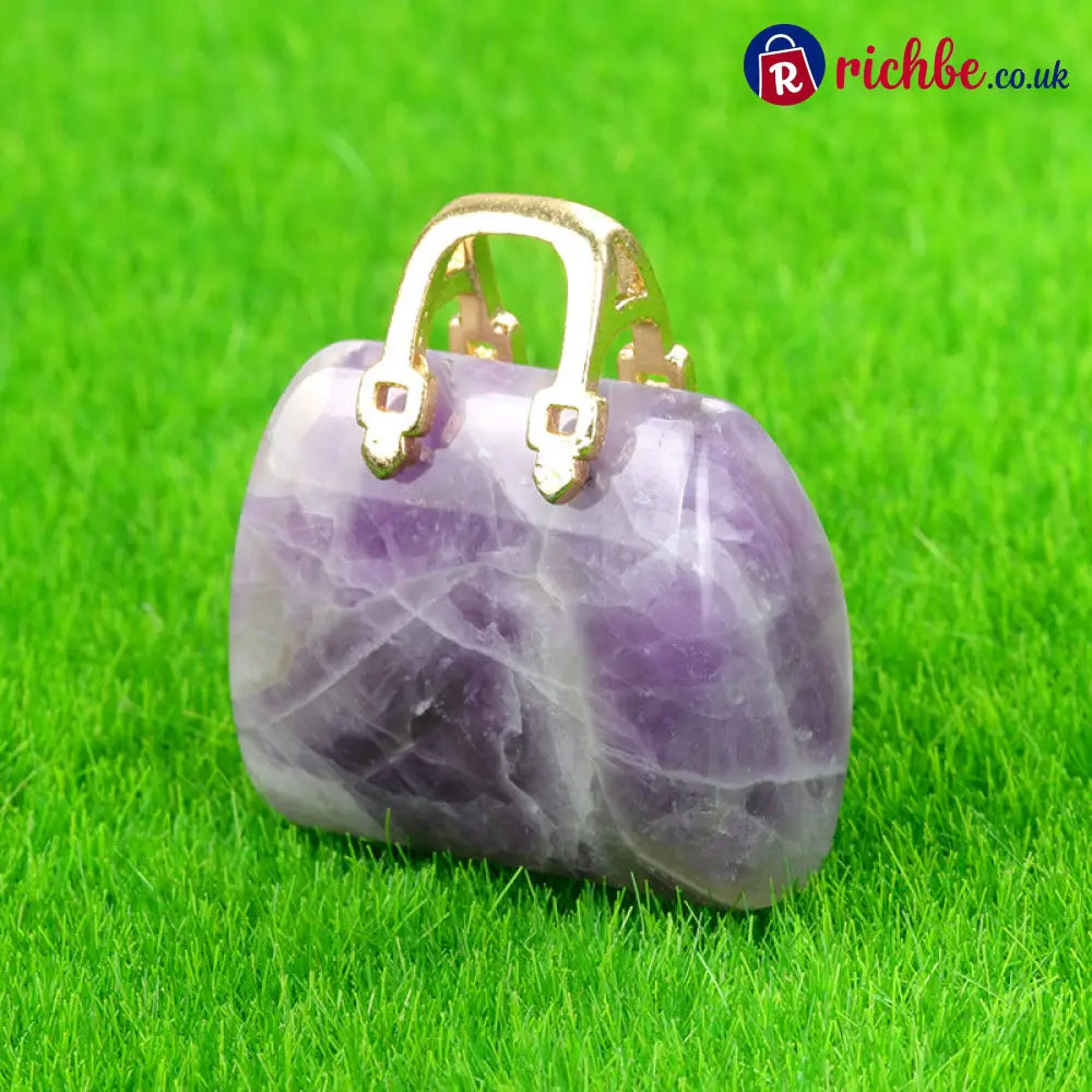 🌸Buy 1 Get Free 1 🌸Miniature Elegant Stone Handbag Ornament - Purple（2PCS） / 30 × 25 × 12mm (1.18 × 0.98 × 0.47 inches)