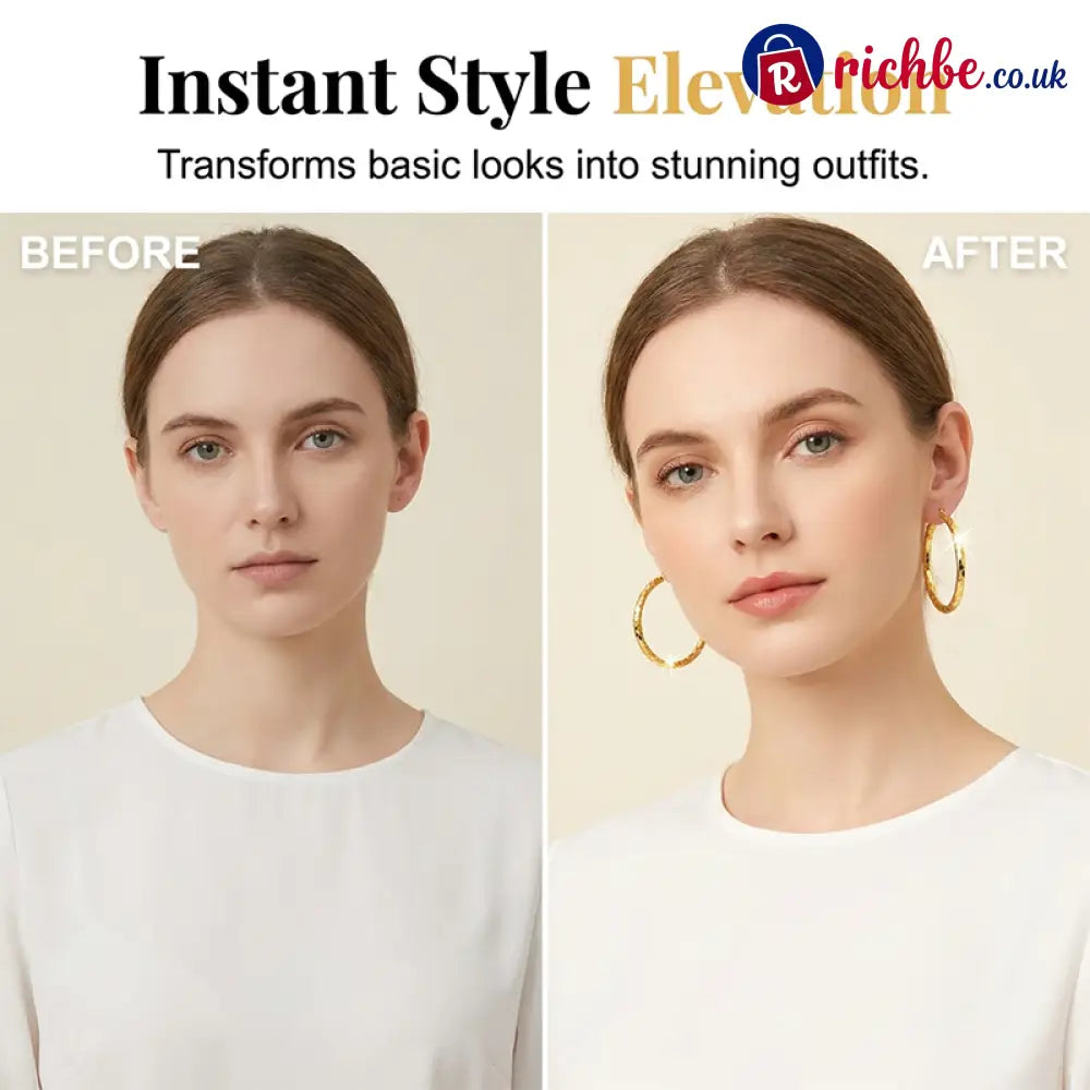 🎉 BUY 1 GET 1 FREE 🎁 Women’s Minimalist Textured Hoop Earrings – Diamond-Cut Snap Closure Everyday Glow ✨ - Clothing &