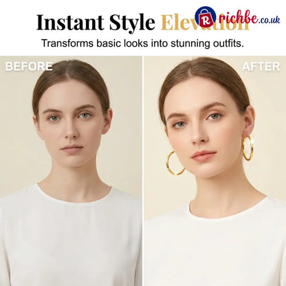 🎉 BUY 1 GET 1 FREE 🎁 Women’s Minimalist Textured Hoop Earrings – Diamond-Cut Snap Closure Everyday Glow ✨ - Clothing &