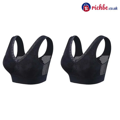 💐 Buy One Get One Free 🎁 🌸 Pure Cotton Buttonless Comfy Lifting Bra - Black *2 / M - Clothing & Accessories